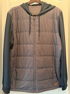 TravisMathew Hooded Puffer Jacket XXL Black Full Zip Hybrid